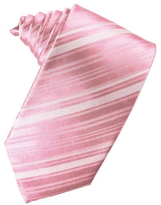 Cardi Coral Striped Satin Necktie