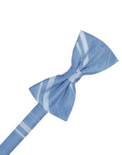 Cardi Pre-Tied Cornflower Striped Satin Bow Tie
