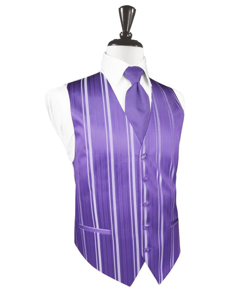 Cardi Freesia Striped Satin Tuxedo Vest