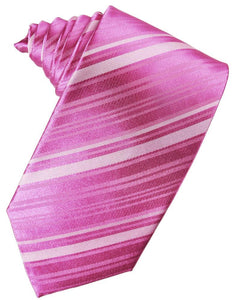 Cardi Fuchsia Striped Satin Necktie