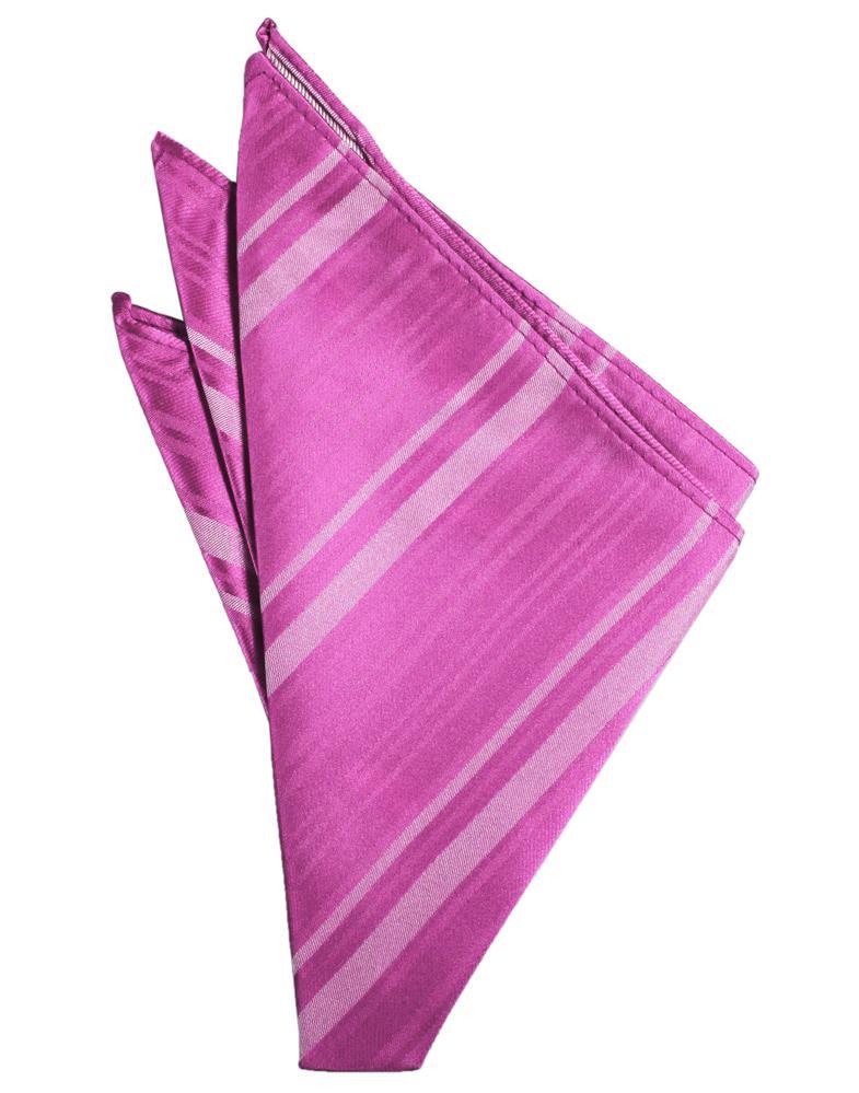 Cardi Fuchsia Striped Satin Pocket Square