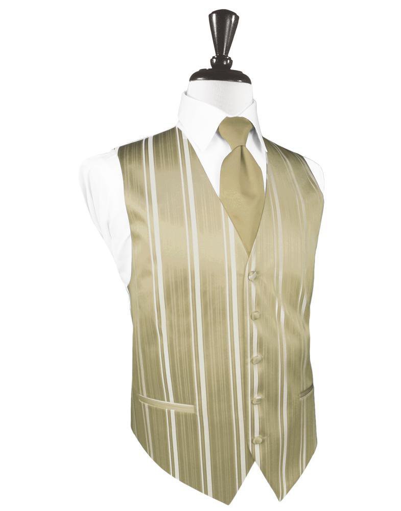 Cardi Golden Striped Satin Tuxedo Vest