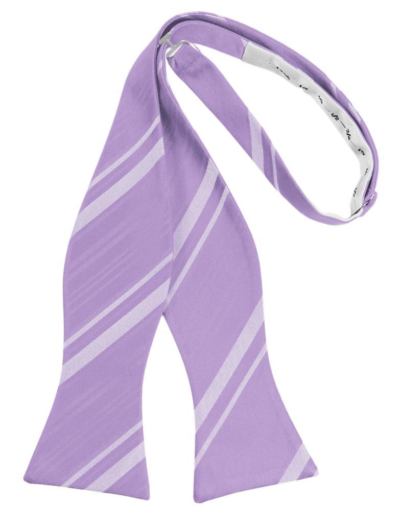 Heather Striped Satin Bow Tie - self-tie style, front view