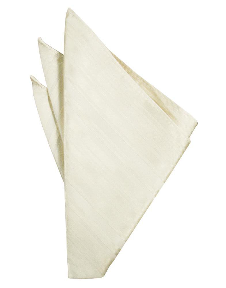 Cardi Ivory Striped Satin Pocket Square