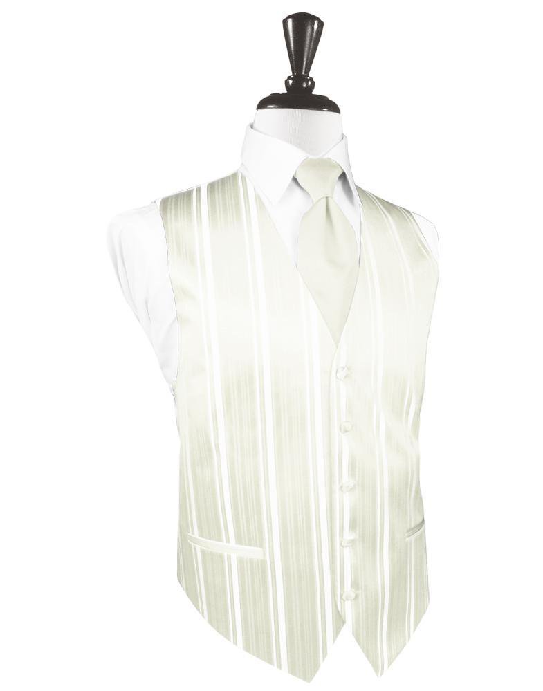 Cardi Ivory Striped Satin Tuxedo Vest