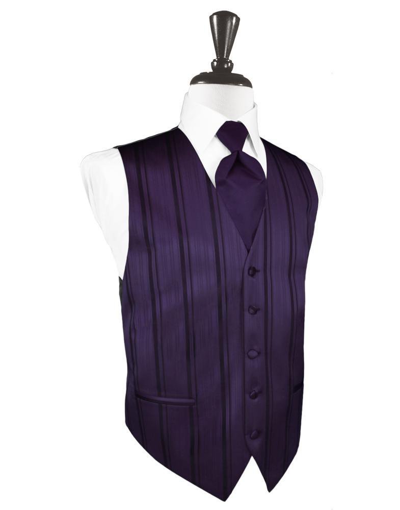 Cardi Lapis Striped Satin Tuxedo Vest