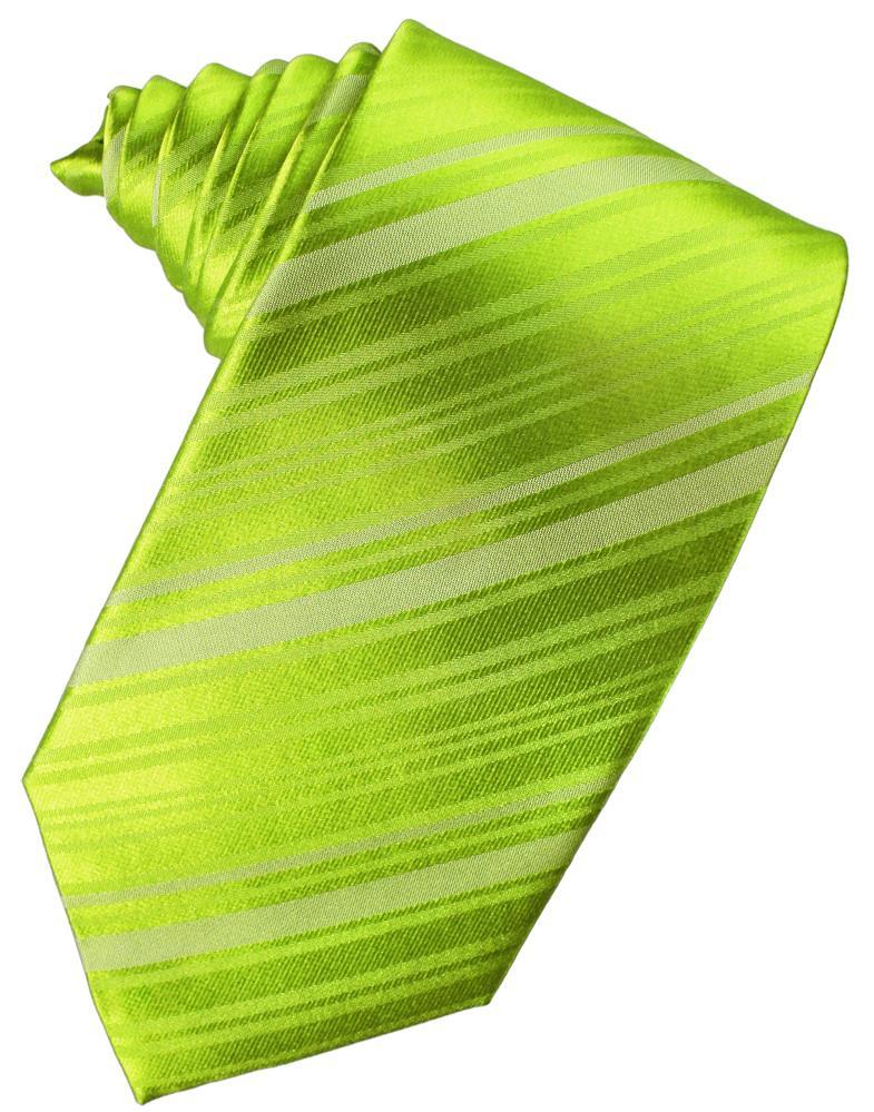 Cardi Lime Striped Satin Necktie