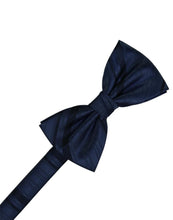 Cardi Pre-Tied Midnight Striped Satin Bow Tie