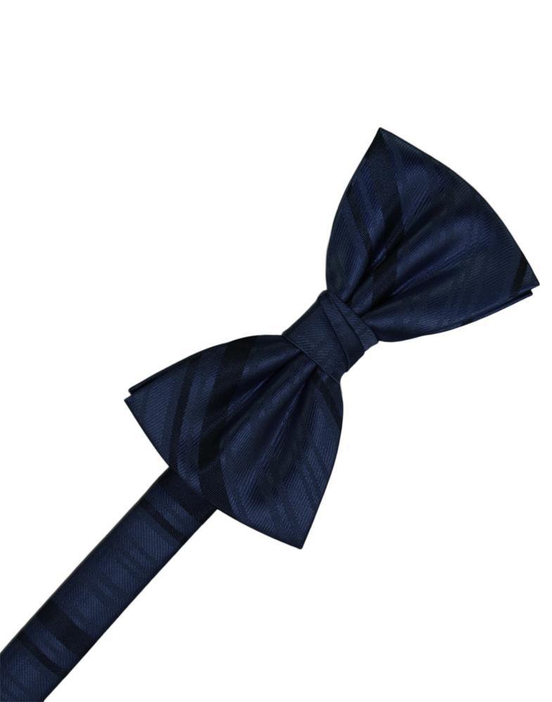 Midnight Striped Satin Pocket Square