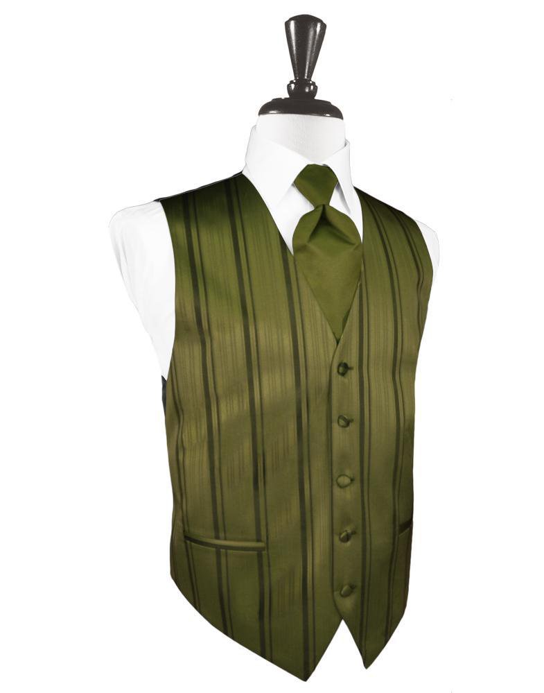 Cardi Moss Striped Satin Tuxedo Vest
