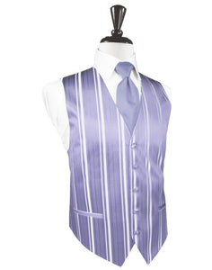 Cardi Periwinkle Striped Satin Tuxedo Vest