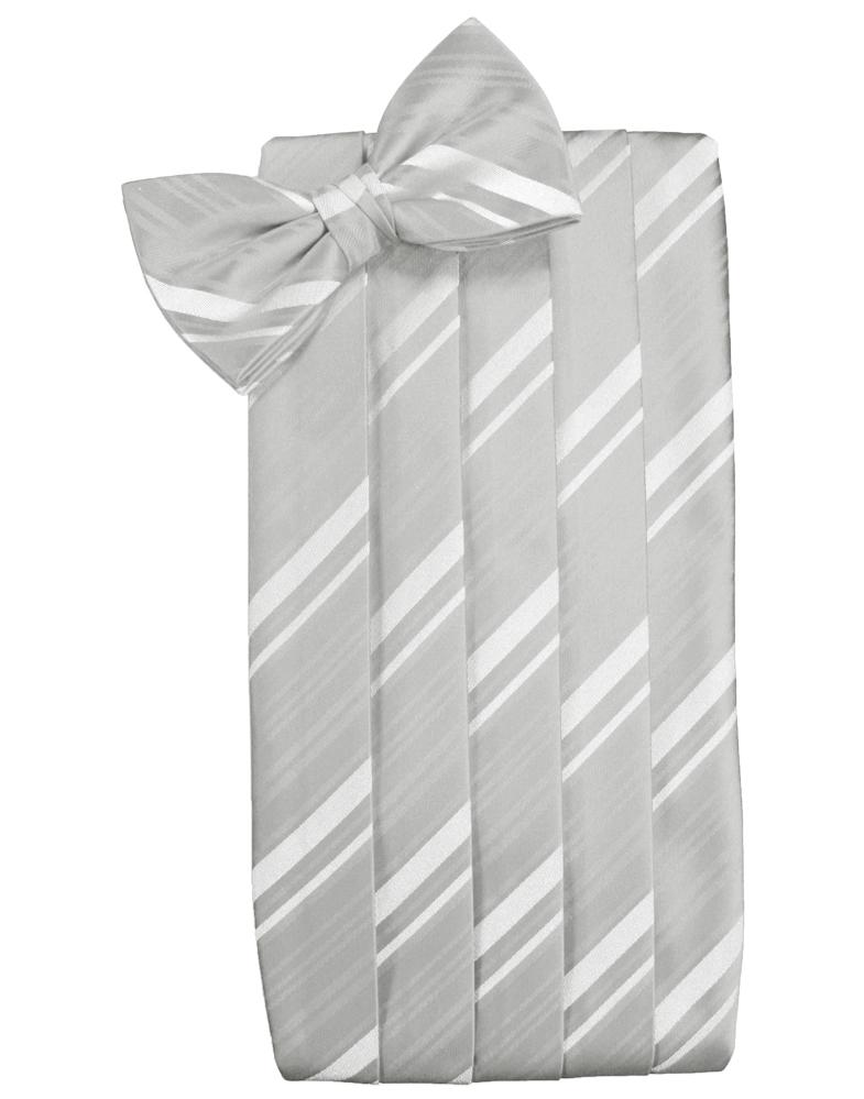 Cardi Platinum Striped Satin Cummerbund