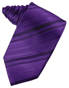 Cardi Purple Striped Satin Necktie