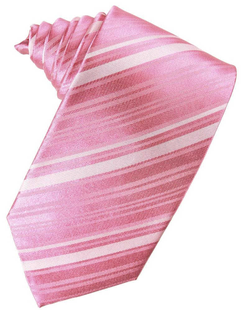 Cardi Rose Petal Striped Satin Necktie