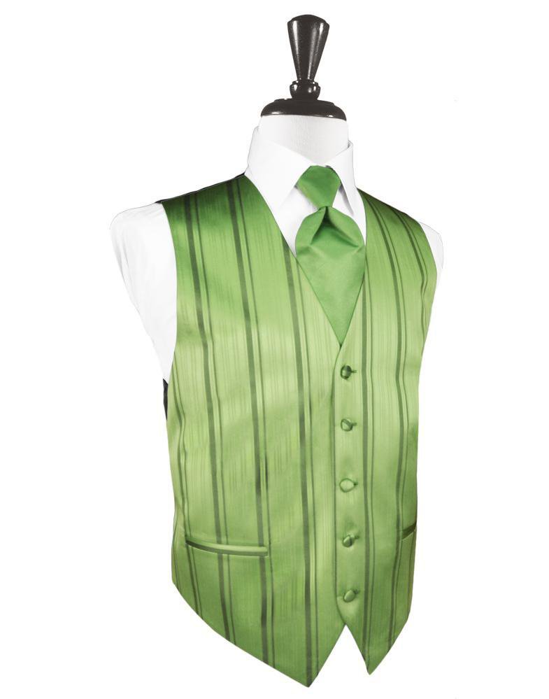 Cardi Sage Striped Satin Tuxedo Vest