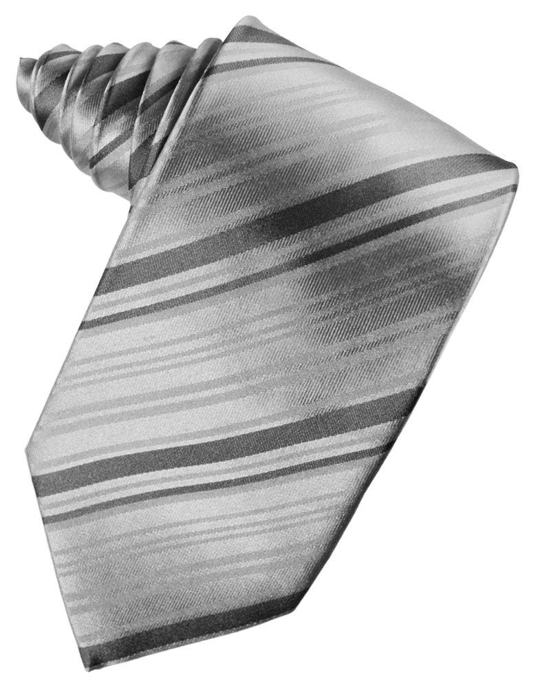 Cardi Silver Striped Satin Necktie