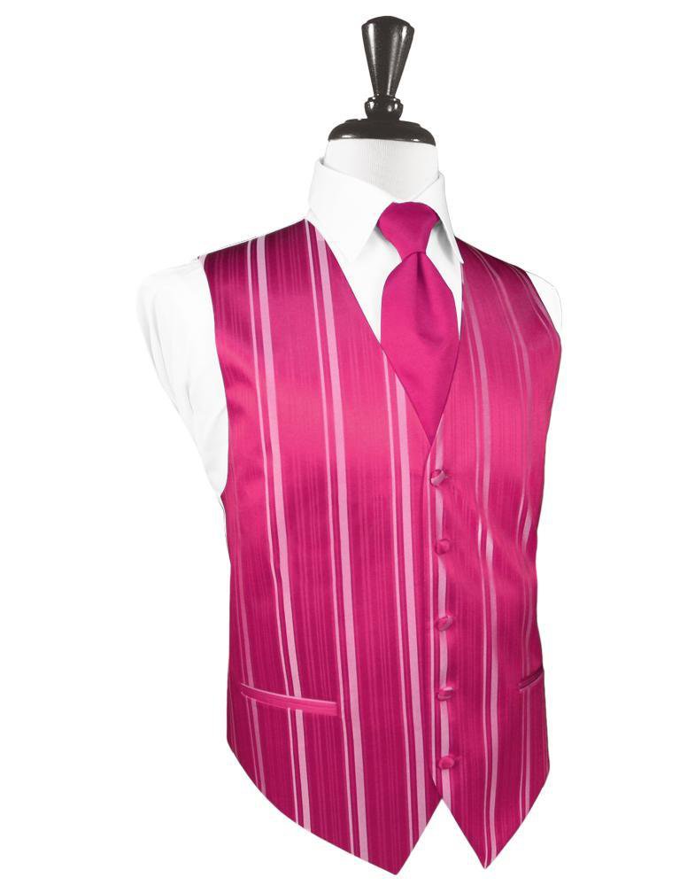 Cardi Watermelon Striped Satin Tuxedo Vest