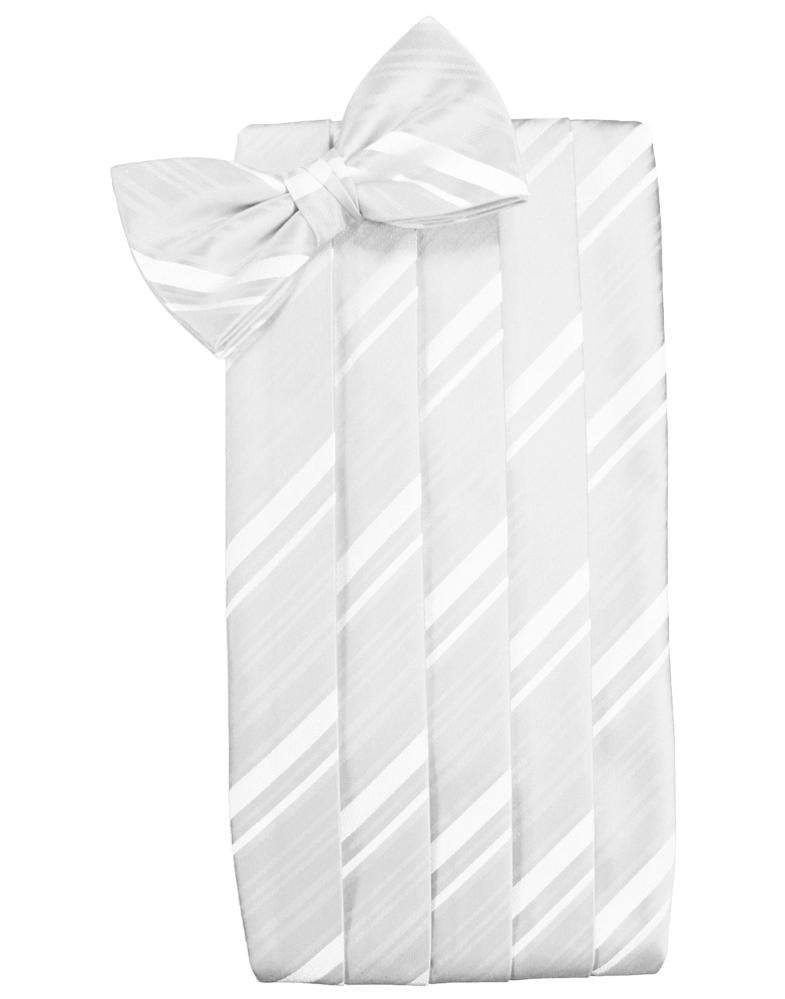 Cardi White Striped Satin Cummerbund