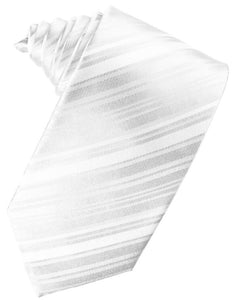 Cardi White Striped Satin Necktie