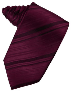 Cardi Wine Striped Satin Necktie