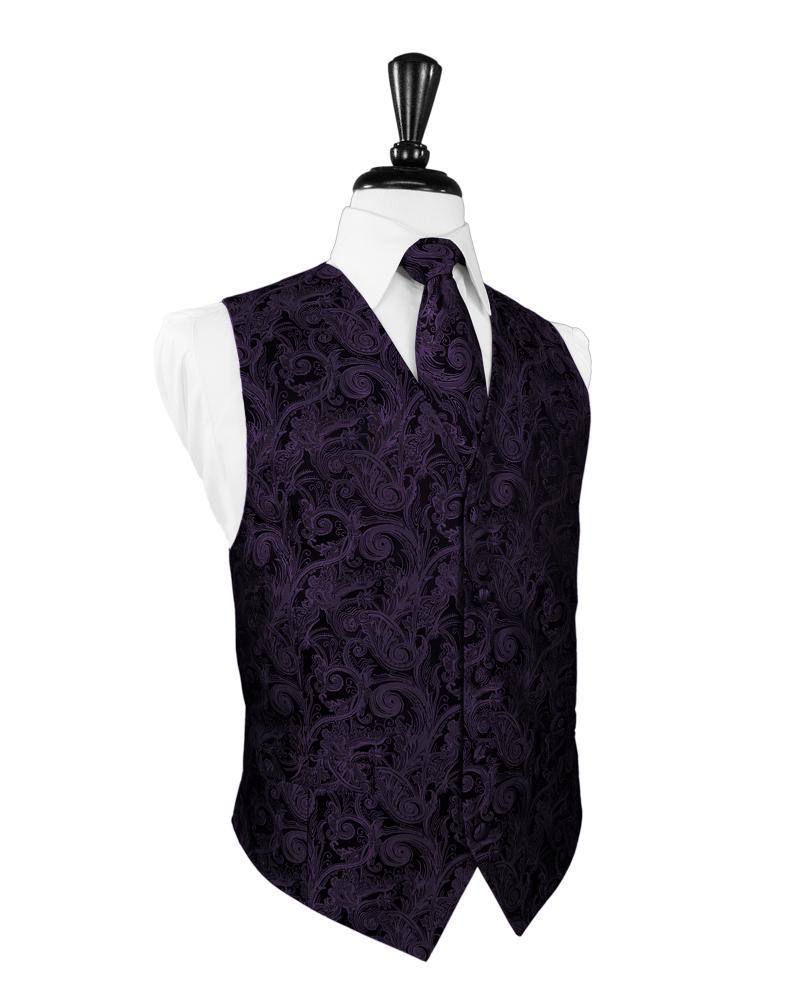 Cardi Berry Tapestry Tuxedo Vest