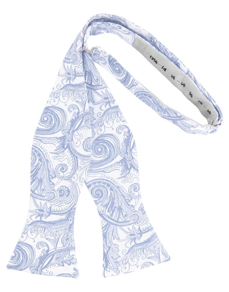 Light Blue Tapestry Bow Tie - self-tie style, front view