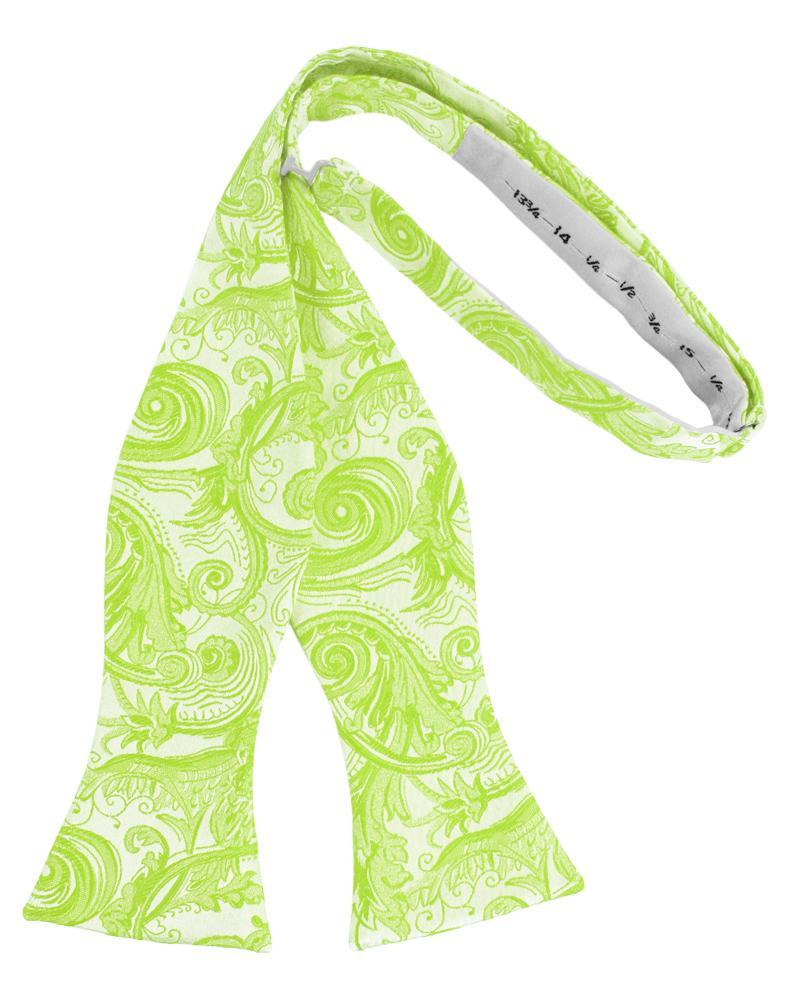 Lime Tapestry Bow Tie - self-tie style, front view