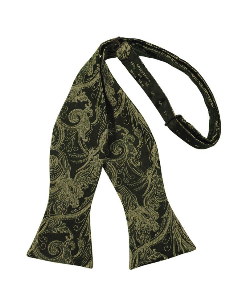 Moss Tapestry Bow Tie - self-tie style, front view