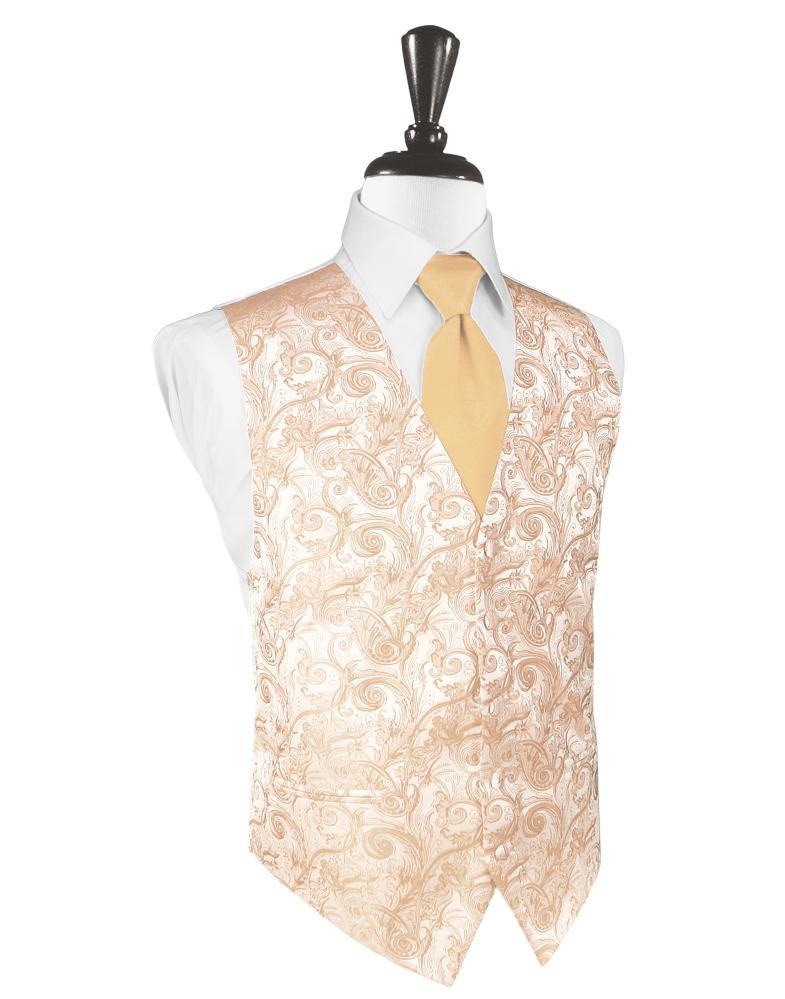 Cardi Peach Tapestry Tuxedo Vest