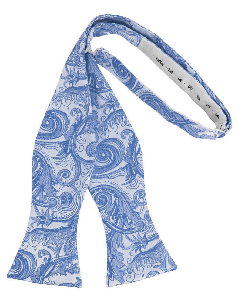Periwinkle Tapestry Bow Tie - self-tie style, front view