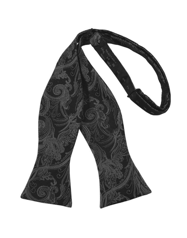 Pewter Tapestry Bow Tie - self-tie style, front view