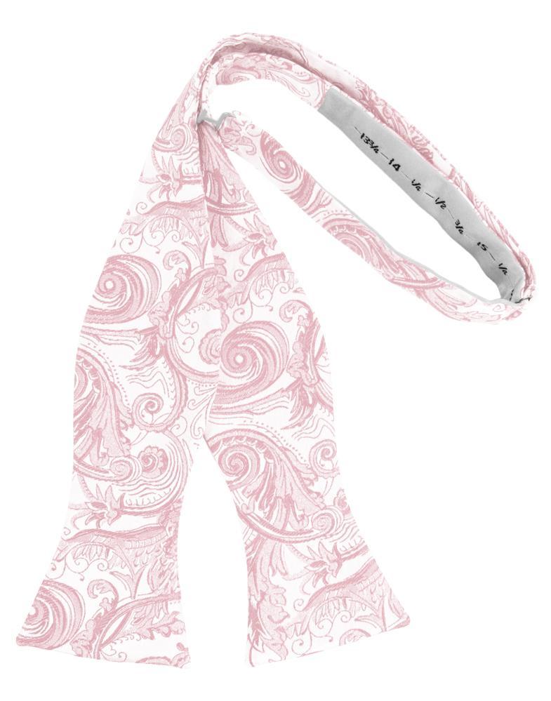 Pink Tapestry Bow Tie - self-tie style, front view