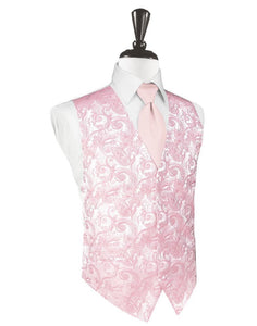 Cardi Pink Tapestry Tuxedo Vest