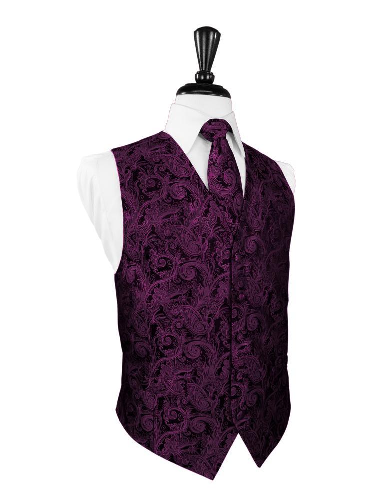 Cardi Sangria Tapestry Tuxedo Vest