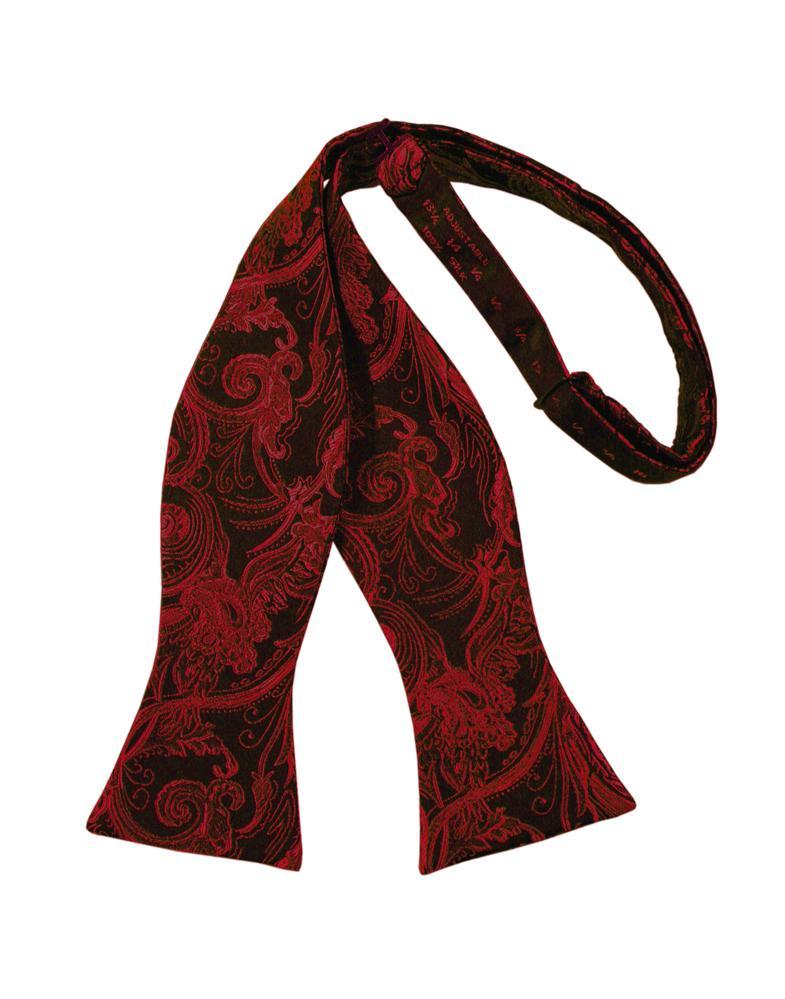 Scarlet Tapestry Bow Tie - self-tie style, front view