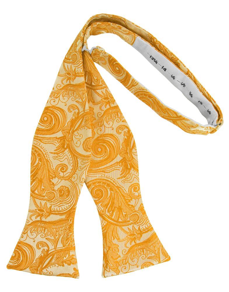 Tangerine Tapestry Bow Tie - self-tie style, front view