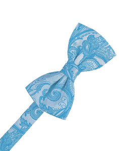 Cardi Pre-Tied Turquoise Tapestry Bow Tie