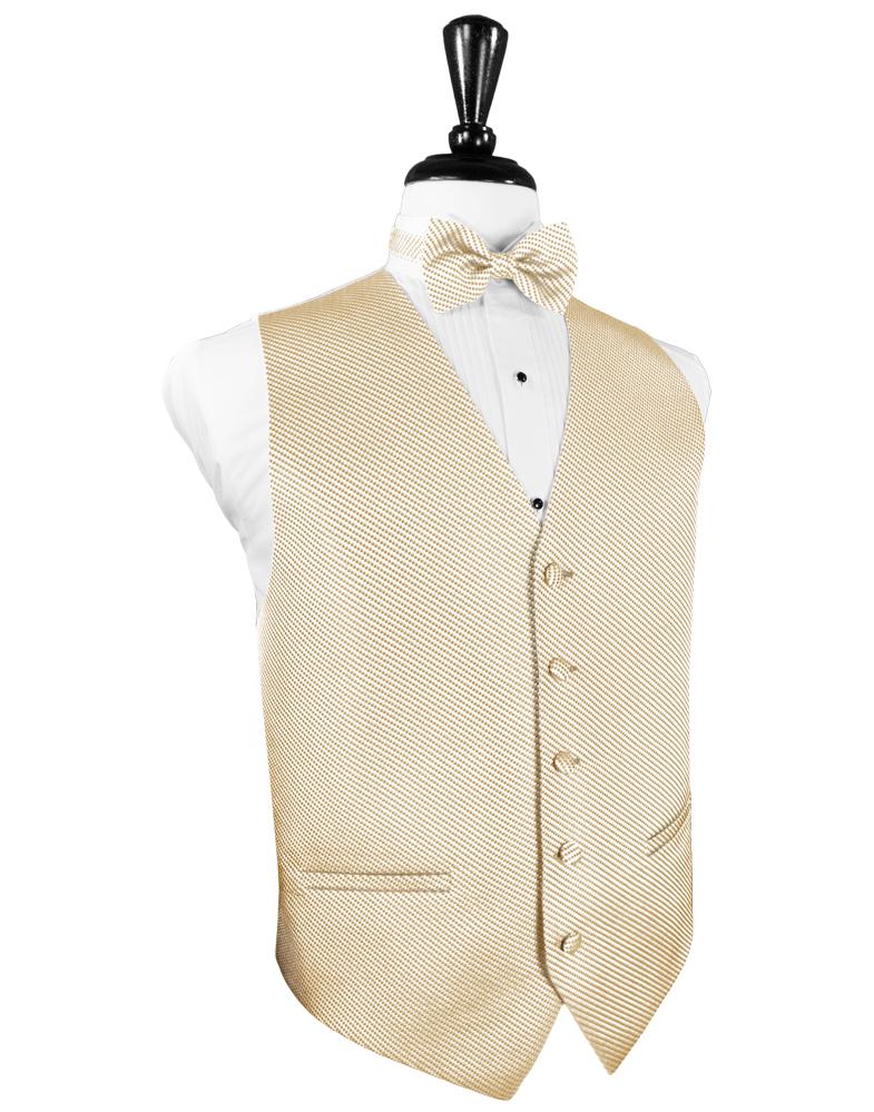 Light Champagne Venetian Tuxedo Vest BlackTie
