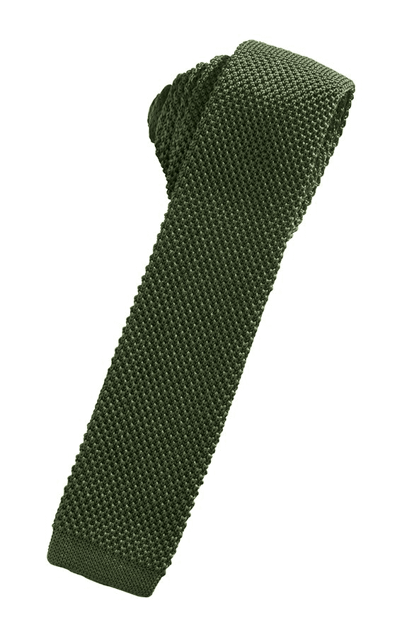 Cristoforo Cardi Army Green Silk Knit Necktie