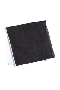 Cristoforo Cardi Black Silk & Cotton Blend Quad Pocket Square