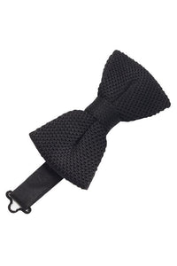 Cristoforo Cardi Black Silk Knit Bow Tie