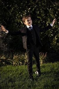 BLACKTIE "Leo" Kids Black 5-Piece Suit