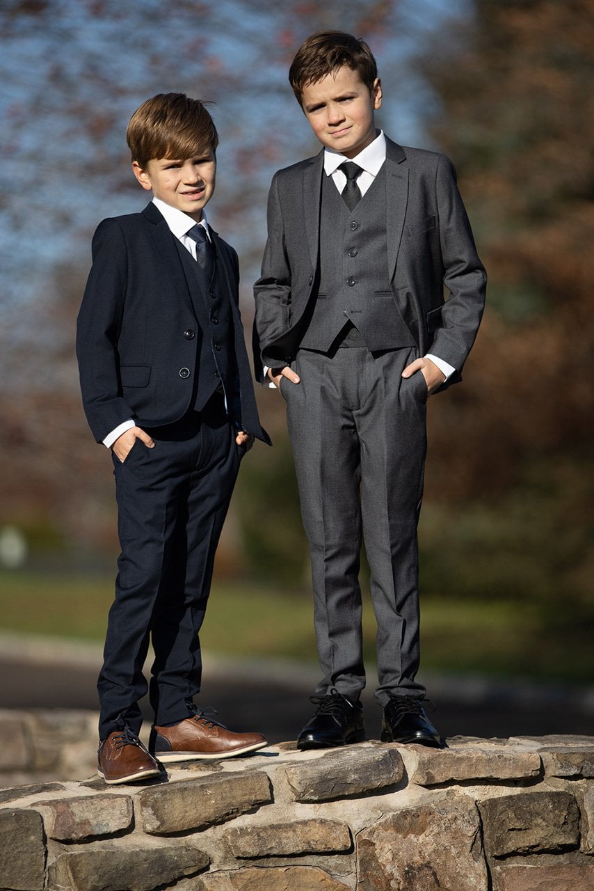 Magen Kids Boy Tuxedo 7pcs Set, Suit 1-18 in Navy 2 Buttons Magen Kids Boy Tuxedo 7pcs Set, Suit 1-18 in Navy 2 Buttons