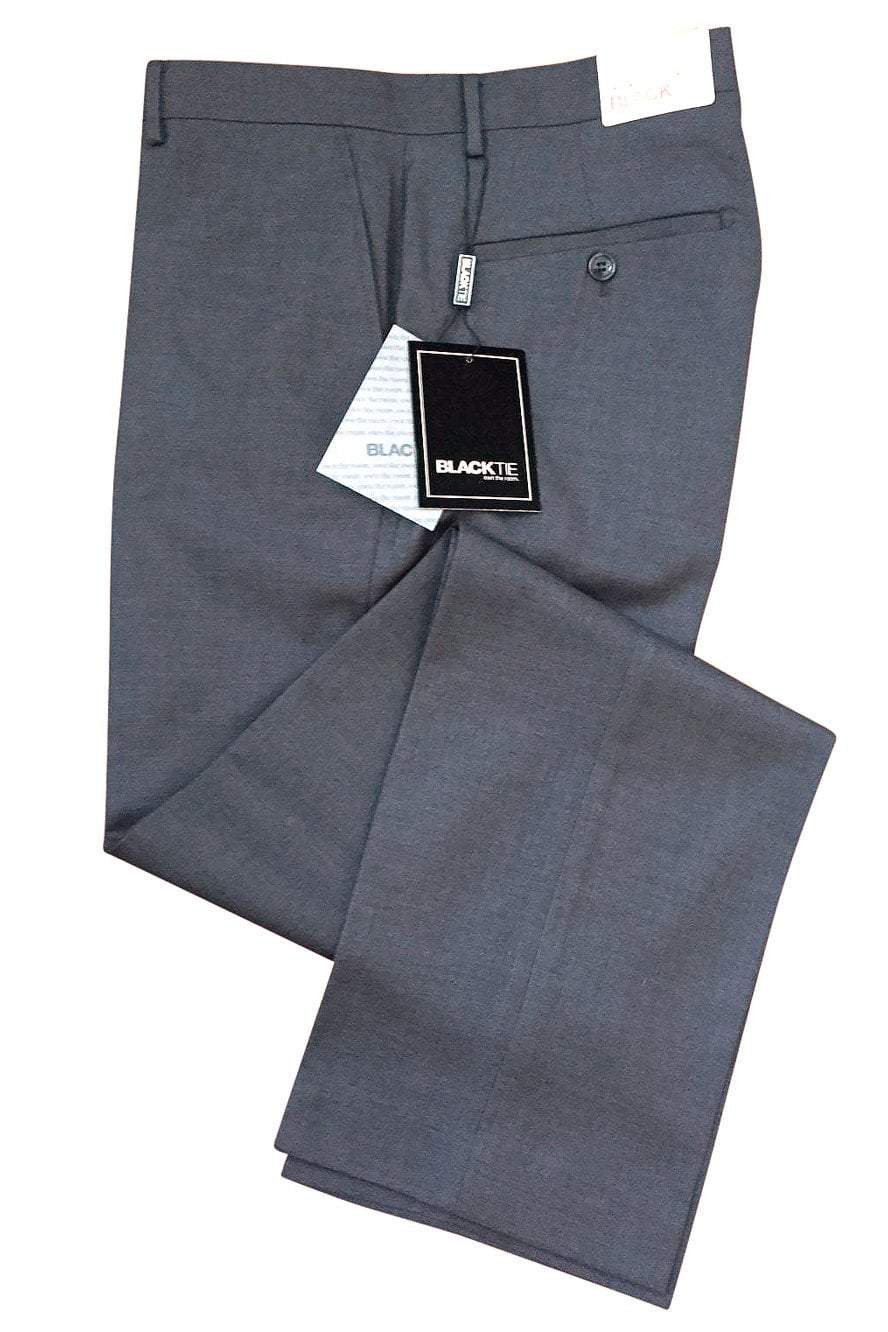 BLACKTIE "Bradley" Steel Grey Luxury Wool Blend Suit Pants - Unhemmed