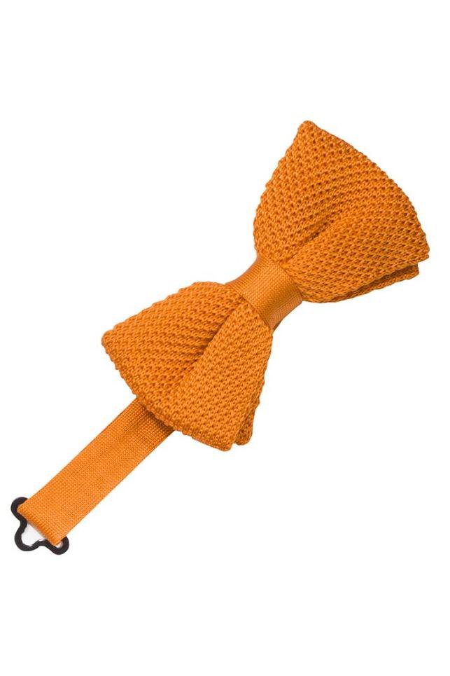 Cristoforo Cardi Burnt Orange Silk Knit Bow Tie