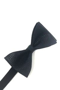 Cardi Navy Textured Leather Bow Tie