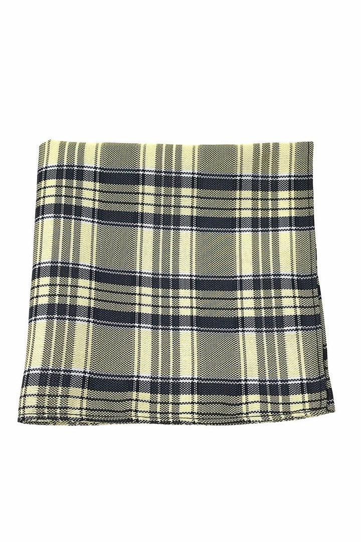 Cardi Yellow Madison Plaid Pocket Square