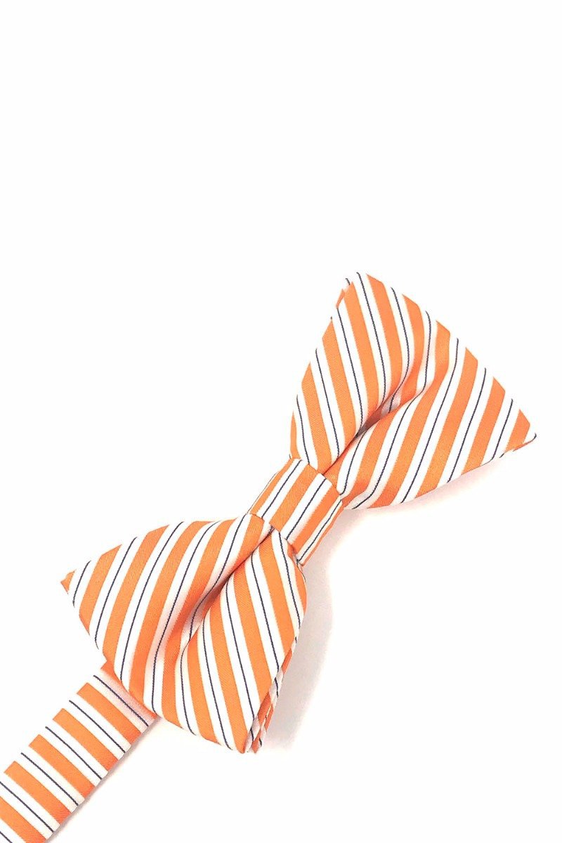 White Newton Stripe Bow Tie
