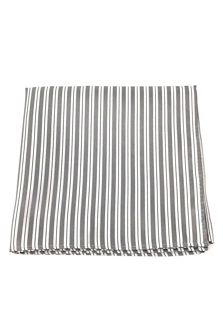 Cardi Grey Newton Stripe Pocket Square