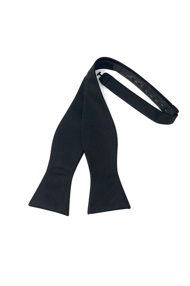 Black Regal Bow Tie - self-tie style, front view